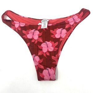 Fisch Swimwear Flamands Swim Bottom Bikini Fuchsia Hibiscus Flowers Size XL